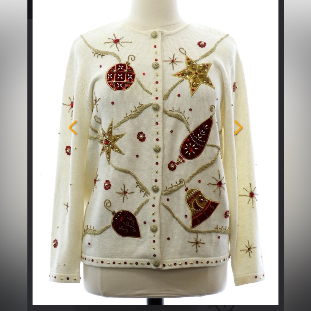 Theme Works by Kikit women’s Christmas sweater size large.‎ Ugly Christmas?